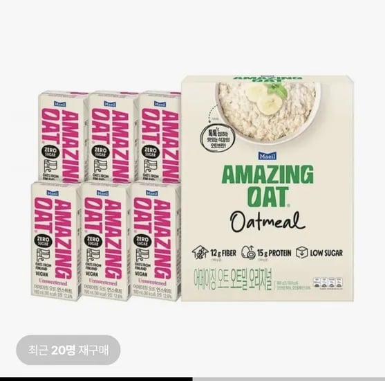 매일 어메이징 오트밀 오리지널 900g 언스위트 190ml 6개