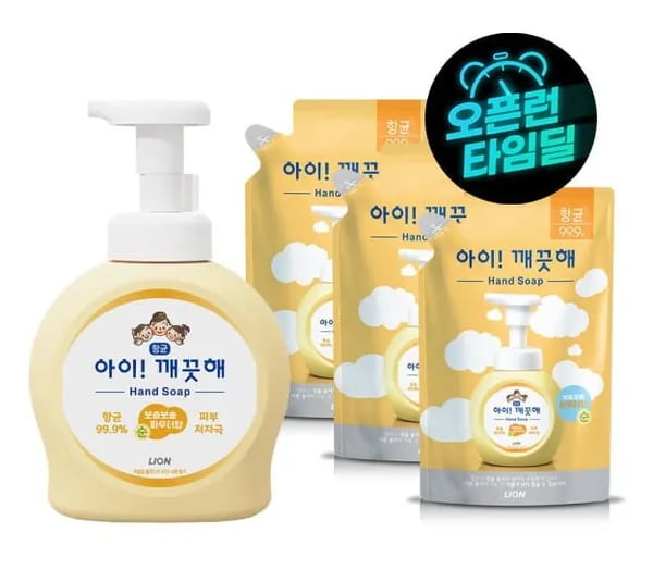 아이깨끗해 핸드워시 용기 490ml 1개 450ml 리필 3개 향 선택