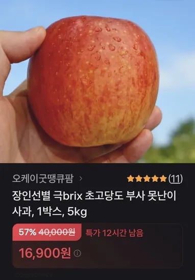 극brix 부사 못난이 사과 1박스 5kg