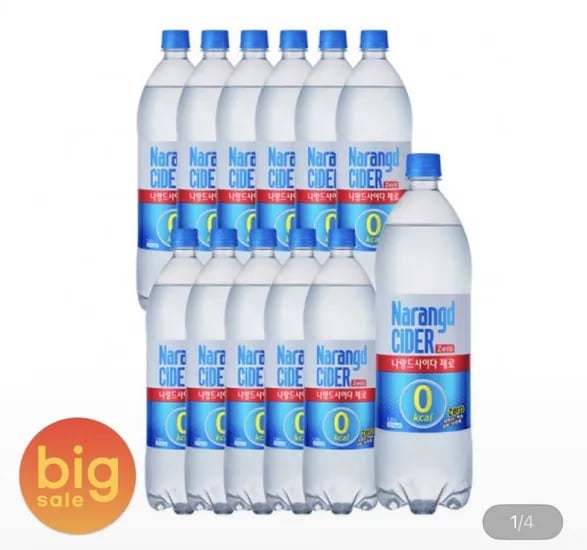 나랑드 사이다 제로 1.2L 24개 (유클 15,300원/무료)5