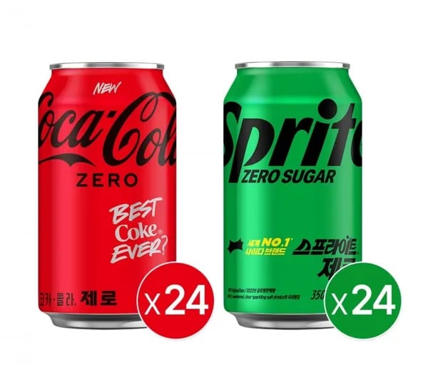 코크제로 350CAN X24 +스프라이트 제로 350CAN X24 외 여러가지 (토스체감24,9원/무배)13