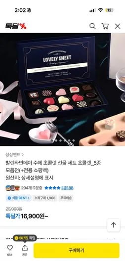 발렌타인데이 수제 초콜릿 선물 세트 초콜렛_5종 모음전(+전용 쇼핑백)(16,900원/무배)