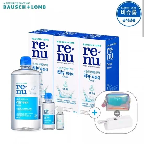 리뉴 후레쉬 렌즈세척액 500ml 3개 + 사은품 (15,200원/무료)