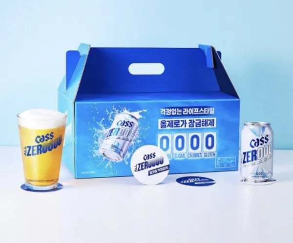 카스 올제로 330ml 12캔 +전용잔2개+전용 코스터4개 (10,200원/무료)