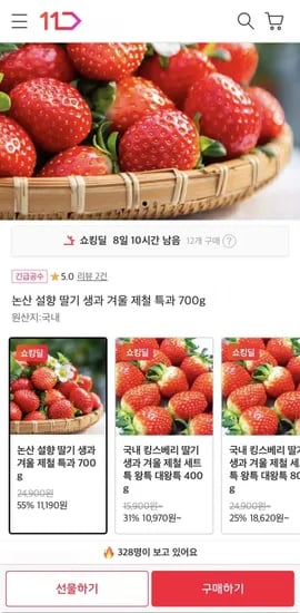 논산 설향 딸기 특과 700g 1