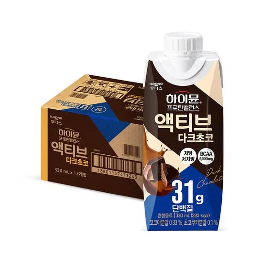 하이뮨 프로틴밸런스 액티브 다크초코 330ml 12개 (18,900원/무료)