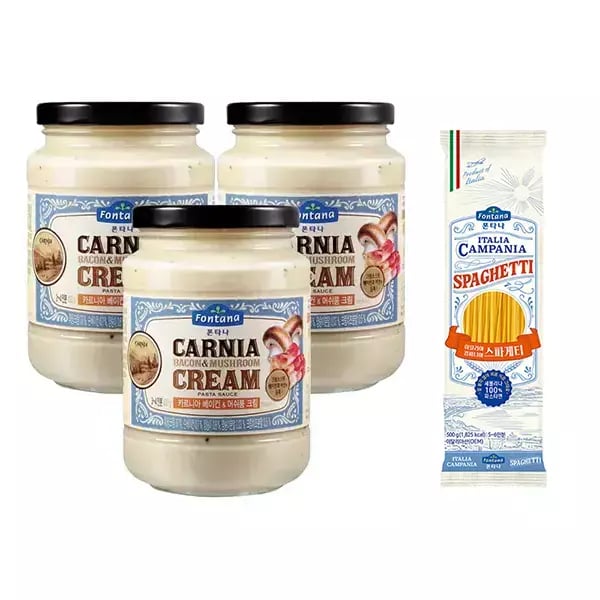 폰타나 크림파스타소스 430g 3개+스파게티면 500g (6,900원/무료)1