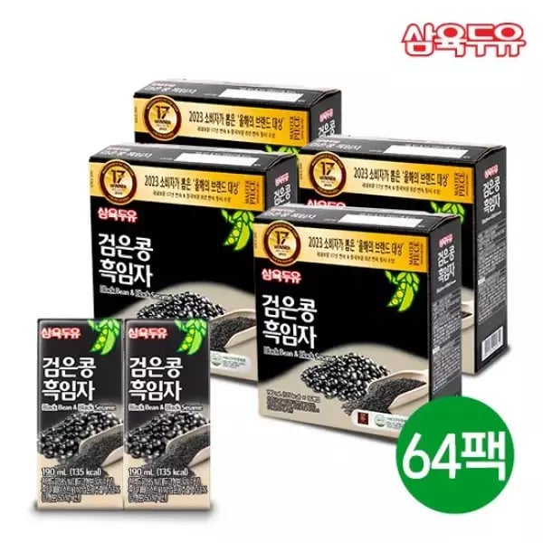 삼육두유 검은콩흑임자 64팩(25,330원/무료)