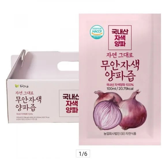 자연그대로 무안 자색양파즙 100ml 140팩 (36,470원/무료)