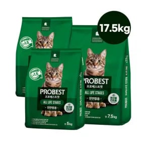 프로베스트 가성비 국민 고양이 사료 17.5kg +이즈칸 캔 6개(31500원/무배)