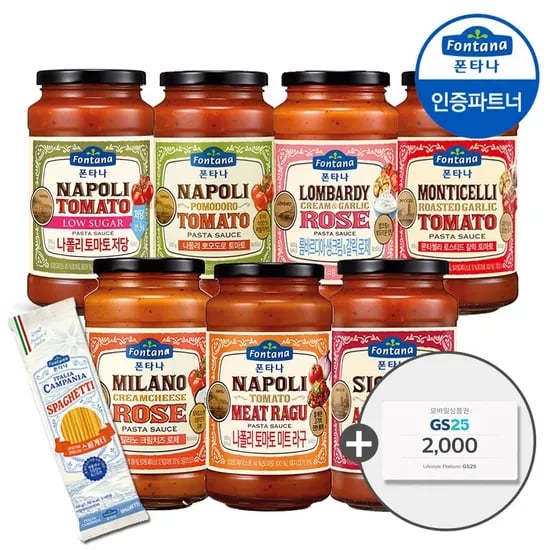 폰타나 소스 600g 4병 면 500g 1개
