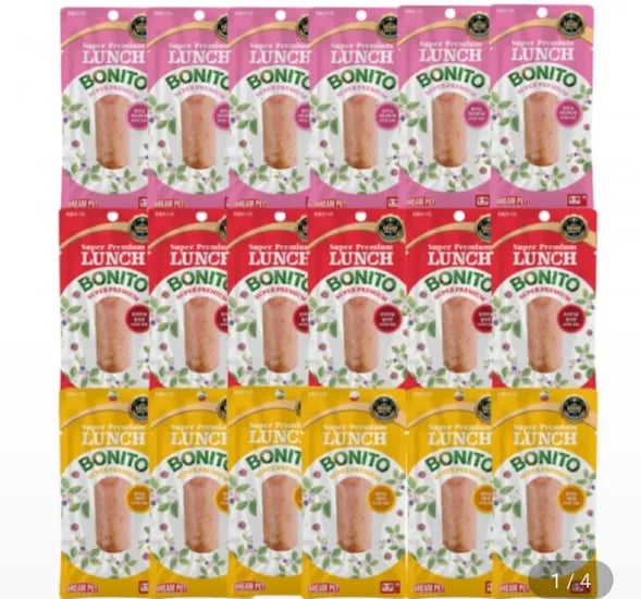 고양이간식 런치 보니또 3종콤보 20g x 24개 참치 가쯔오부시 (19,980원/무료)