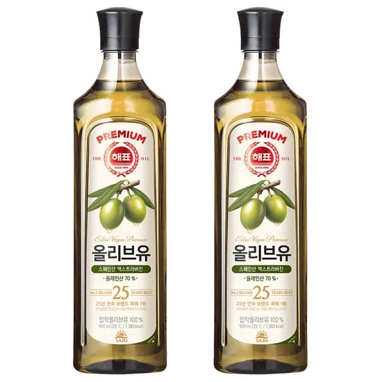 해표 압착올리브유, 900ml, 2개( 21,900원/무료)