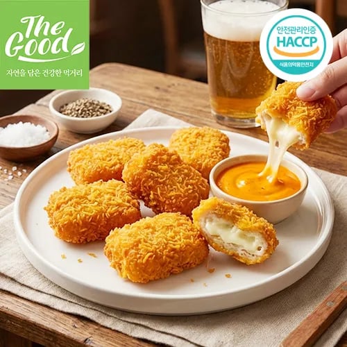 치필링 스타일  치즈크런치치킨 (6조각 330g, 소스 1개) 1+1 구성 (17,900원/무료)