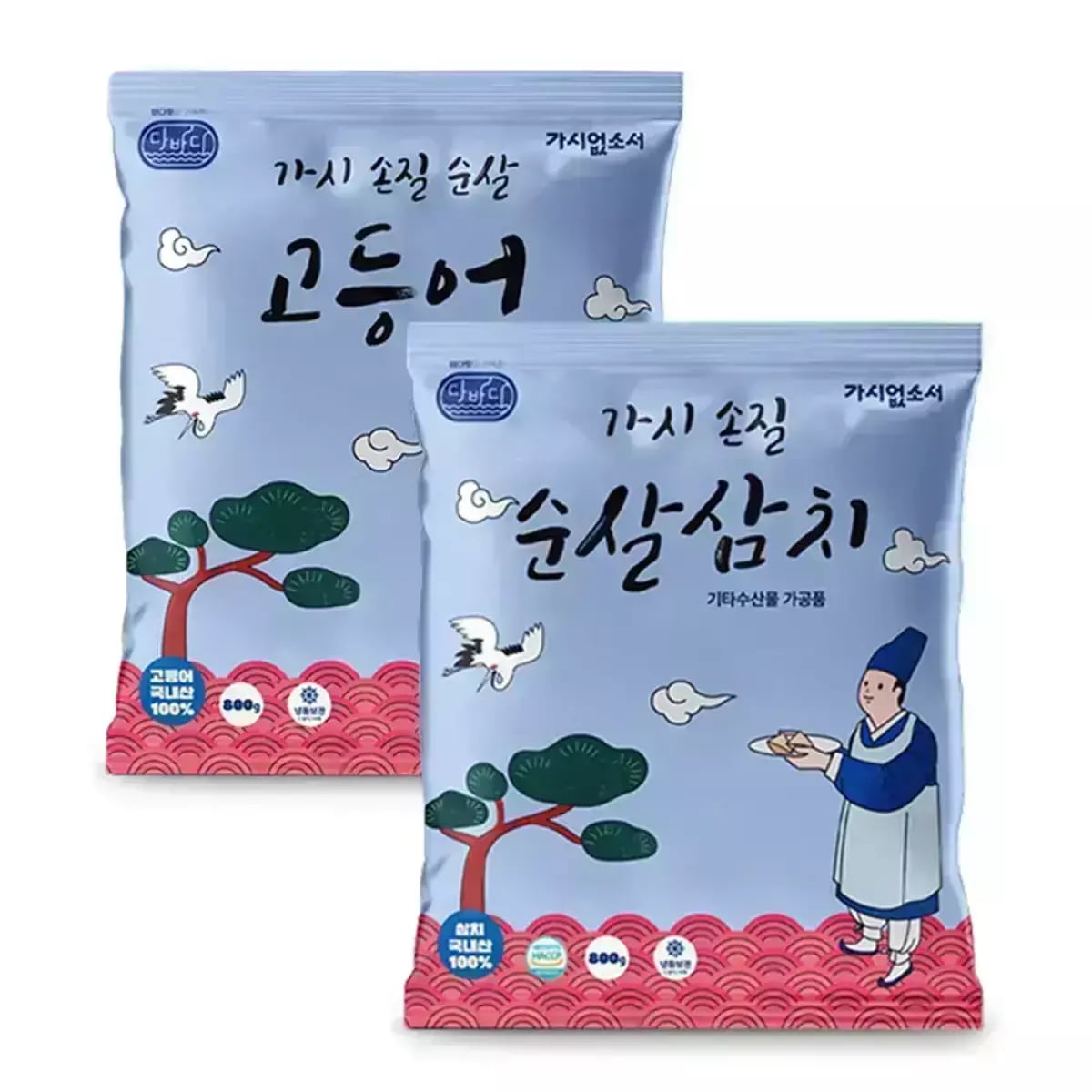 국산 순살 고등어 800g(6~7팩)+국산 순살 삼치 800g(6~8팩) 총 1.6kg (35,030/무료)