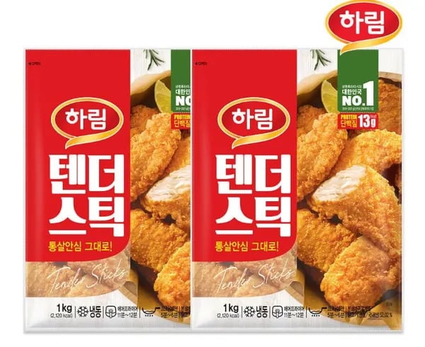 하림 텐더스틱 1kg, 2개 (멤버십 19,310원/무료)