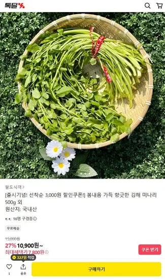 김해 미나리 500g (7,00원/무료)8