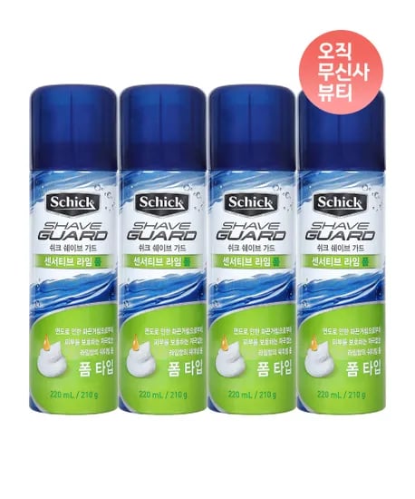 쉬크 쉐이브가드 센서티브라임폼 쉐이빙폼 4개(10,430원/무배)