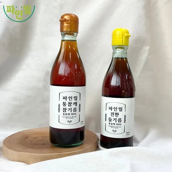 전통압착 통깨 100% 참기름 350ml 2개