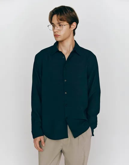 폴리 세미오버핏 셔츠