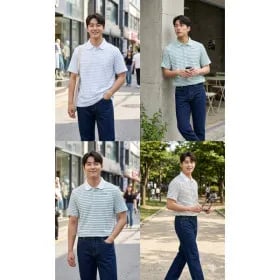 아이더 아이스 스트라이프 남녀 반팔 폴로 티셔츠