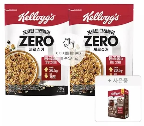 켈로그 프로틴 그래놀라 제로슈거 350g, 2개 + 첵스 0g (페이코 10,360원/무료) 티멤버십 9230원12