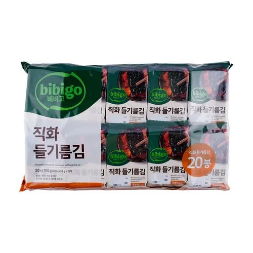 CJ 비비고 직화들기름김 5g*20봉(3980/만원이상 무료) 2만이상무배쿠폰사용가능4