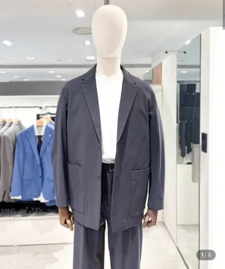 지이크 세미오버핏 스판 셋업 그레이