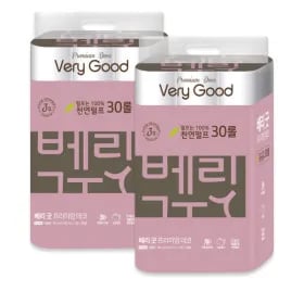 베리굿 프리미엄 데코 천연펄프 30m 30롤 2팩 총60롤 (9,980원/무배)1
