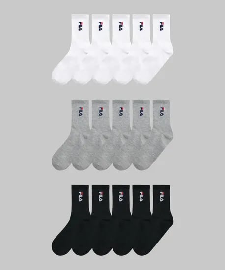 휠라 타이포 로고 중목 양말 5켤레