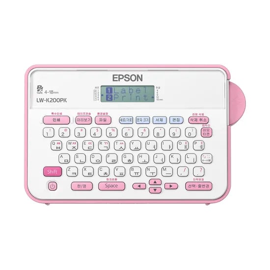 엡손 휴대용 라벨프린터 LW-K200PK + 캐릭터 라벨테이프 1종 랜덤증정 (48,600원/무료)