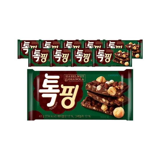 오리온 톡핑 헤이즐넛 그래놀라 43g, 0입, 1개(티멤 8,380원/무료)1