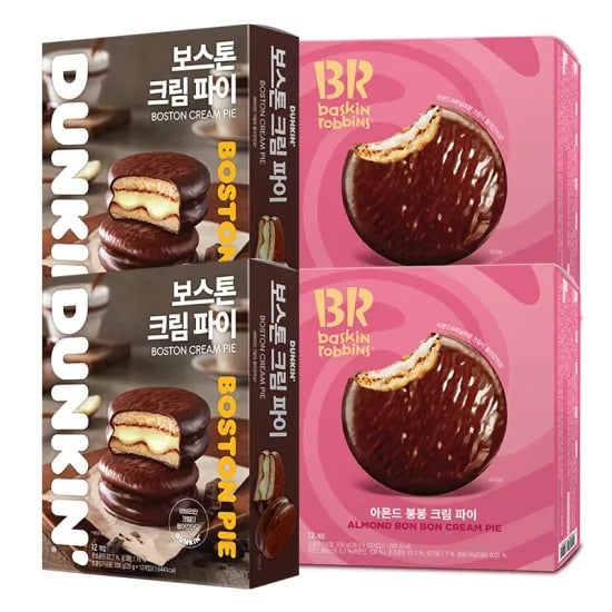 던킨 보스턴크림파이 12개x2박스 아몬드봉봉크림파이 12개x2박스