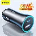 베이스어스 60W 금속 USB 타입 C 차량용 충전기