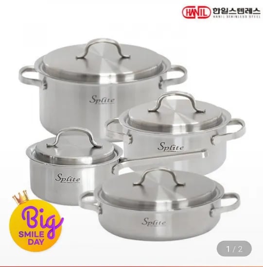 한일STS 스플릿 통5중 스텐레스 인덕션 냄비세트 4종A (110,130원/무료)