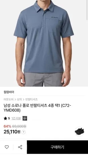 Columbia 남성 소로나 폴로 반팔티셔츠