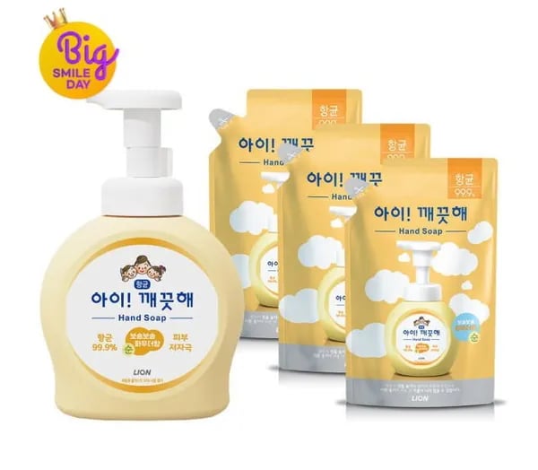 아이깨끗해 핸드워시 본품 용기 490ml 1개 + 리필 450ml 3개 향 선택 외 다양