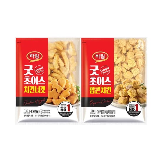하림 굿초이스치킨너겟 1kg + 굿초이스팝콘치킨 1kg