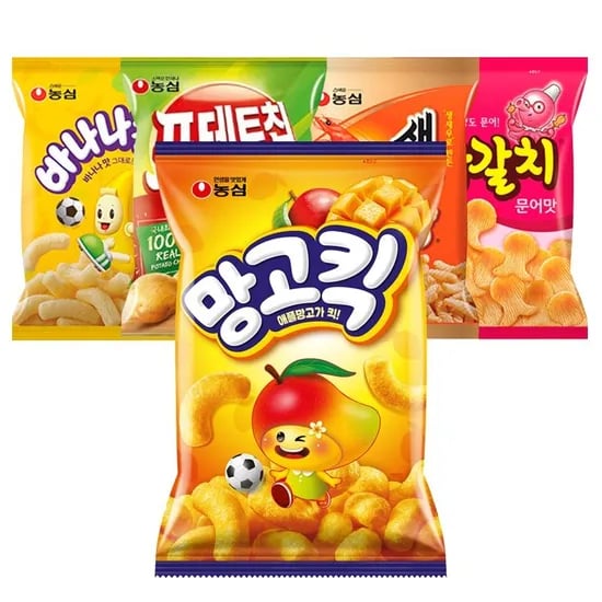 양파링 4봉 포테토칩 4봉 새우깡 4봉 자갈치 4봉