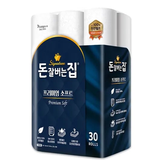 한예지 천연펄프 화장지 30M 3팩, 모나리자 30M 3팩, 깨끗한나라 27M 2팩