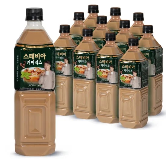 아메리카노 블랙커피 음료 무라벨 400ml 20개입 10,871원 스테비아 제로슈가 믹스커피 음료 대용량 1L 6개입 9,019원