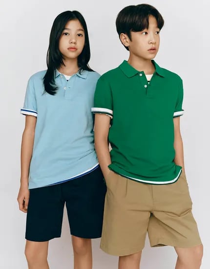 지오다노 주니어 폴로 피케 반팔티 외 다양, 수량 20개, 화이트/네이비, M-XL 사이즈, 총 20kg