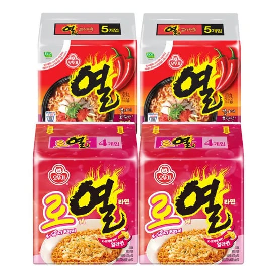 오뚜기 로제열라면 2팩+열라면 2팩 (총8개입) (10,980원/무료)1