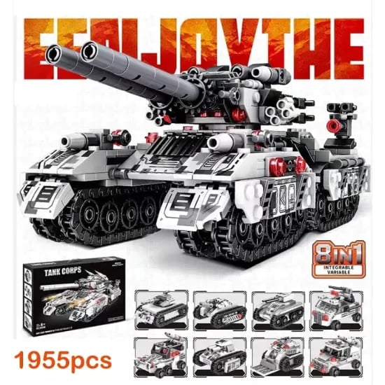 2024 WW2 군용 차량 탱크 8in1 블록 $7.69