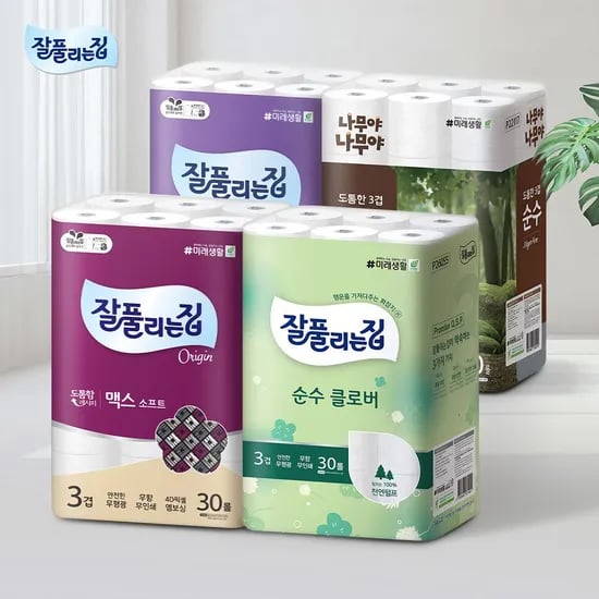 잘풀리는집 도톰한 3겹 퀼팅 광폭 화장지 30m x 24롤 x 2팩 (19,930원/무료)