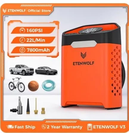 ETENWOLF V3 에어펌프 $19.09, ETENWOLF 3SE 에어펌프 $9.57