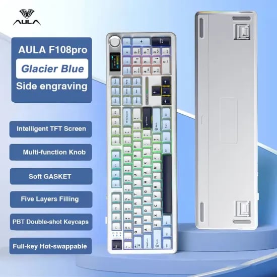 독거미 F08 Pro 유무선 기계식 키보드 블랙핑크 외