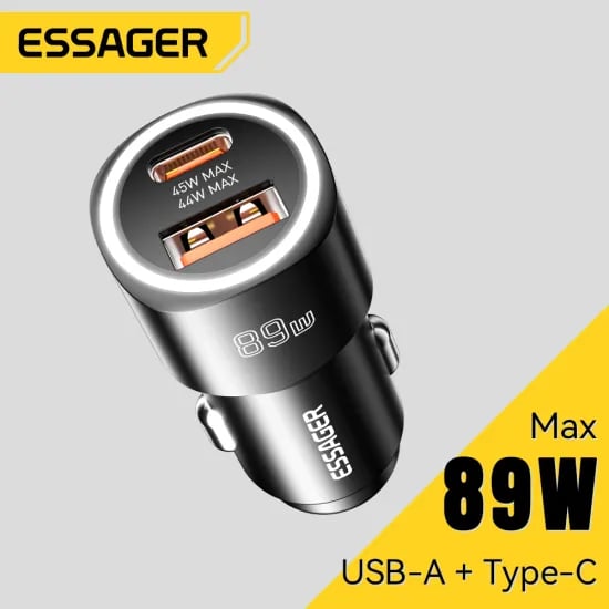 Essager USB 타입C 차량용 충전기 89W QC4.0
