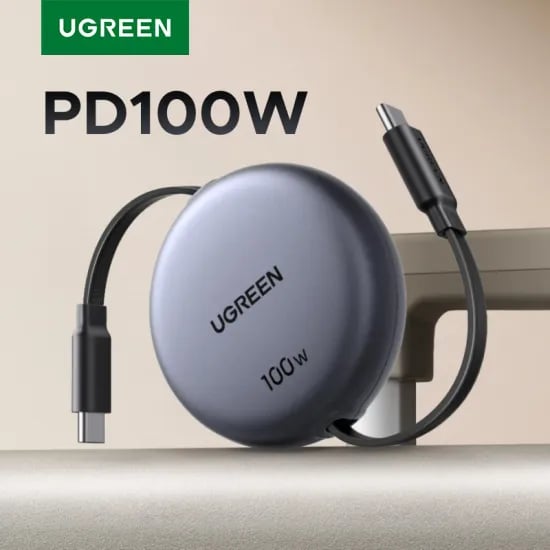 UGREEN 1m 리트랙터블 100W C to C PD 케이블