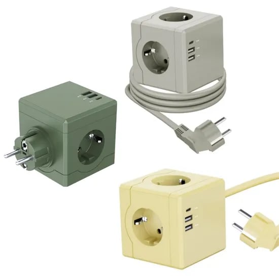큐브 납작 고용량멀티랩 USB/C타입 충전 + 3구멀티탭 선이없는 무선형 (17,845원/무배)